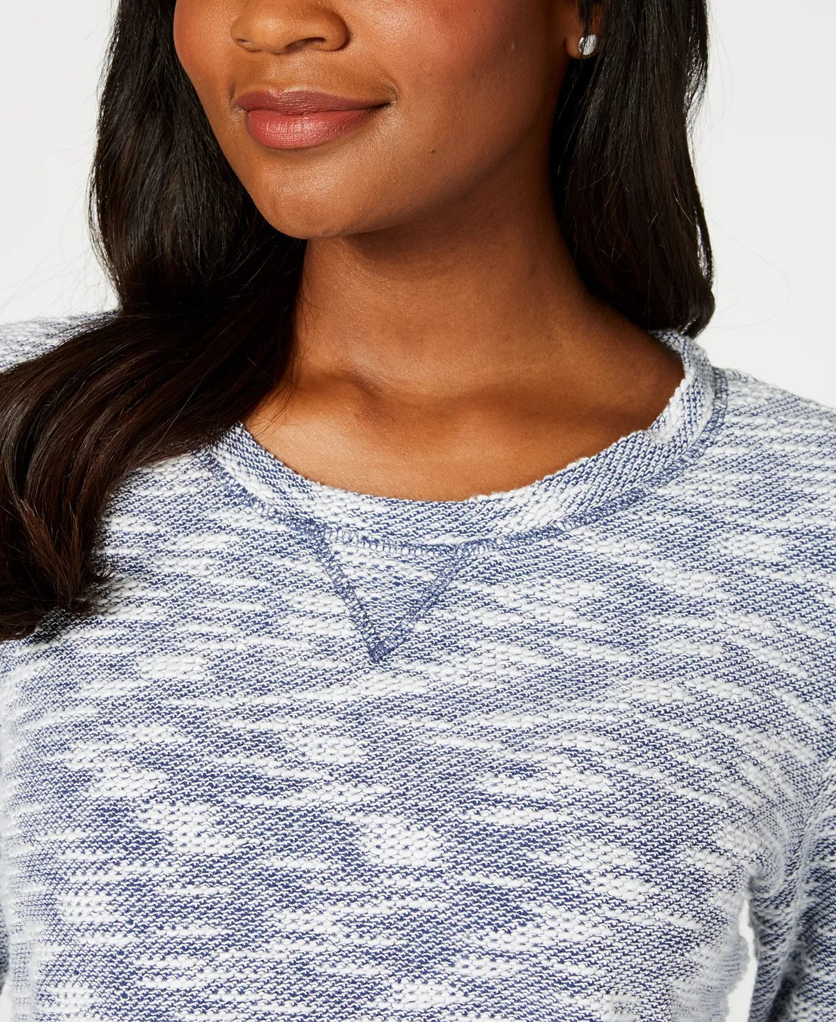 Karen Scott Women's Sport Marled Sweatshirt White Size X-Large