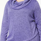 Ideology Women's Plus Fleece Cowl Neck Pullover Top Purple Size 1X