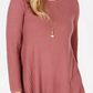 Style & Co Women's High Low Tunic Sweater Dark Pink Size Medium