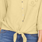 Style & Co Women's Eyelet-Pocket Tie-Front Top  Yellow Size XX Large