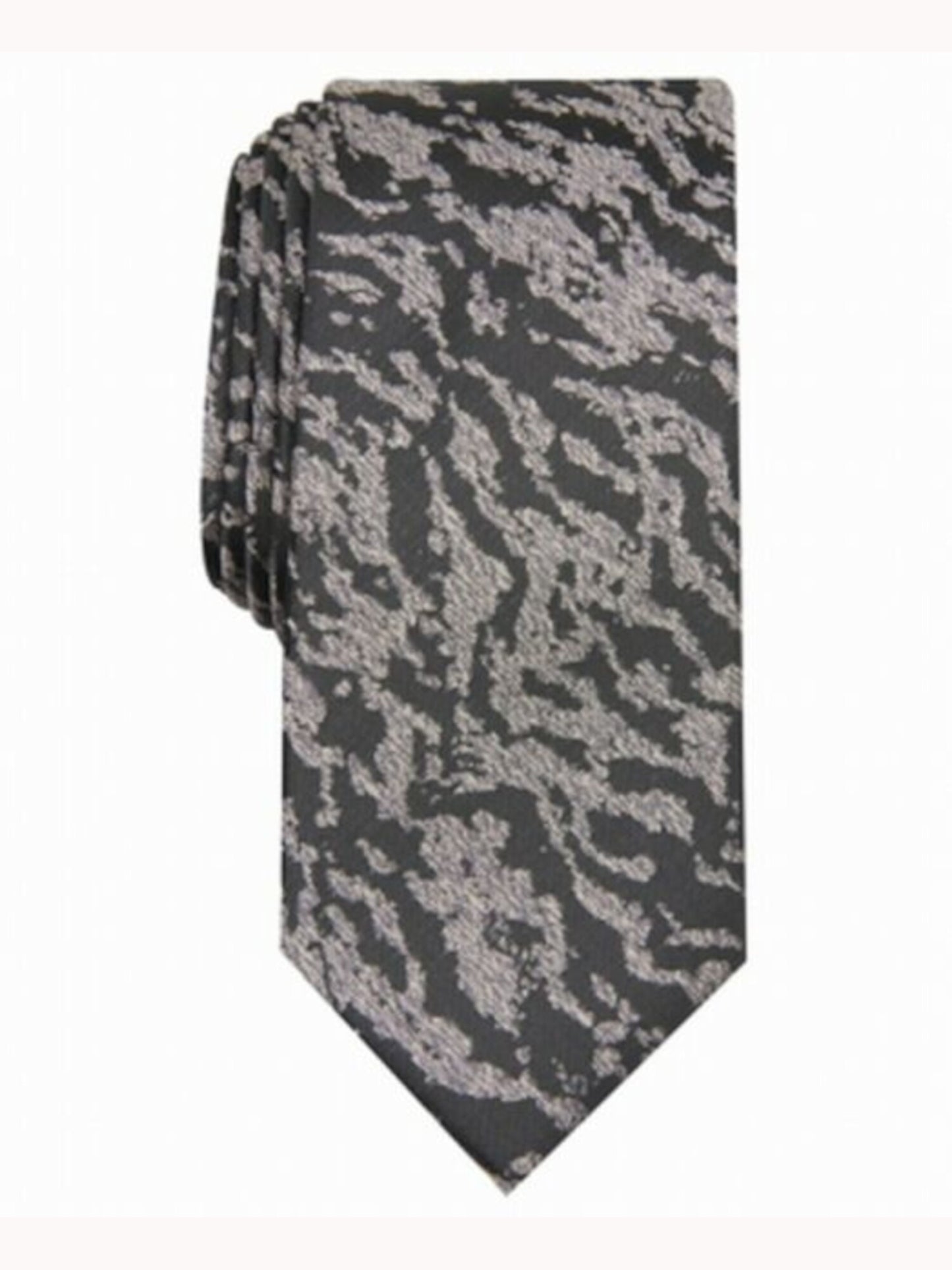 INC International Concepts Men's Stone Slim Neck Tie Black Size Regular