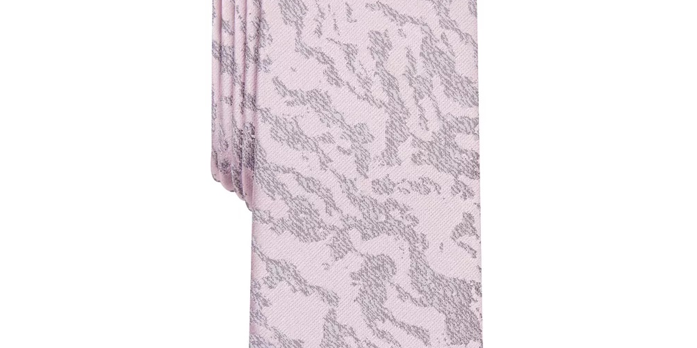 INC International Concepts Men's Patterned Slim Neck Tie Beige/Black Size Regular