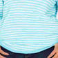 Tommy Hilfiger Women's Plus Size Cotton Striped V-Neck Sweater Blue Size 2X