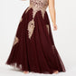 Say Yes To The Prom Women's Trendy Plus Size Embroidered Strapless Gown Dark Purple Size 14W