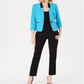 Le Suit Women's Contrast Single Button Suit Blue Size 4