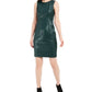 Calvin Klein Women's Faux-Leather Sheath Dress Blue Size 10