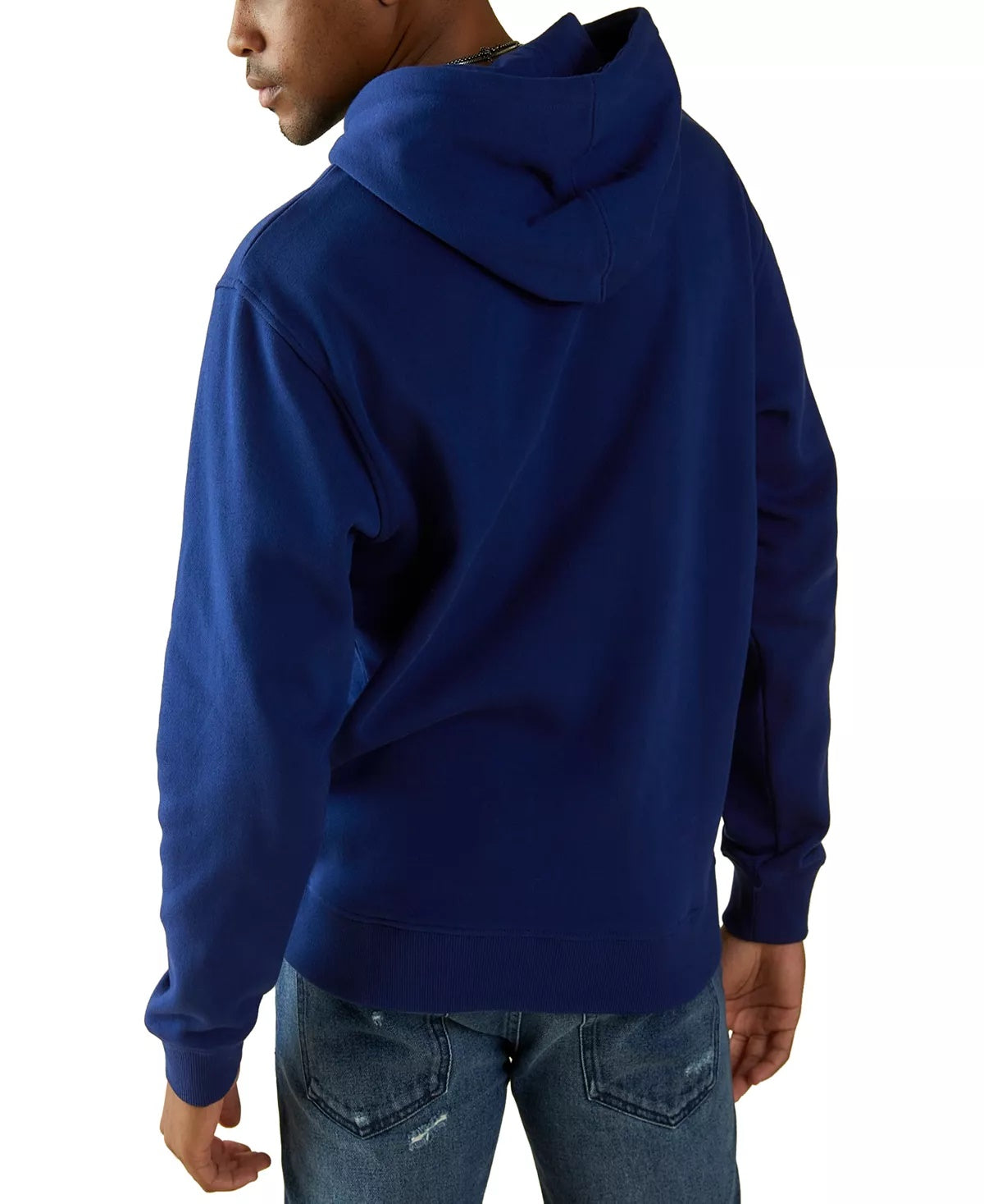 Guess Men's Logo Graphic Hoodie Blue Size XX-large