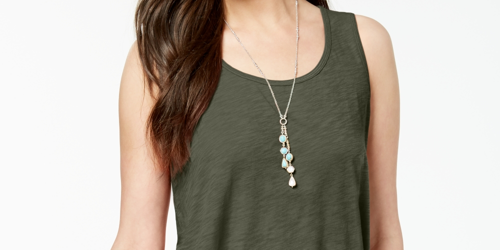 Style & Co Women's Swing Tank Top Green Size Petite S