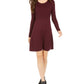 Style & Co Women's Ribbed Knit Sweater Dress Purple Size S