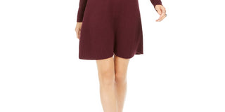 Style & Co Women's Ribbed Knit Sweater Dress Purple Size S