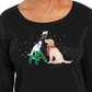 Karen Scott Women's Embellished Holiday Shirt Black Size PSM