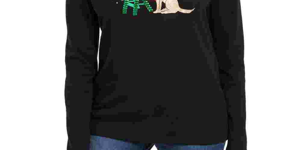 Karen Scott Women's Embellished Holiday Shirt Black Size PSM