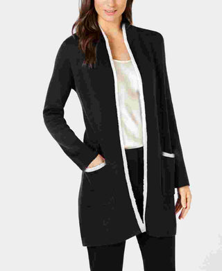 Alfani Women's Open Cardigan Sweater Black Size Petite Small