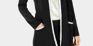 Alfani Women's Open Cardigan Sweater Black Size Petite Small