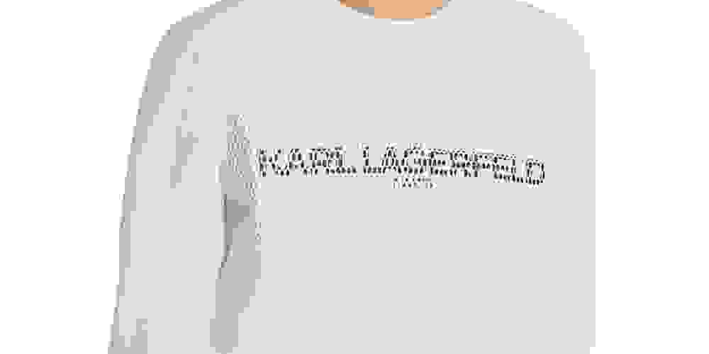 Karl Lagerfeld Paris Men's Paneled Logo Graphic Sweatshirt White Size Large