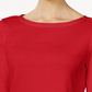 Charter Club Women's Pima Cotton Button Shoulder Top Red Size Petite XL