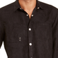 INC International Concepts Men's Faux Suede Shirt Black Size Medium