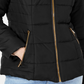 Celebrity Pink Junior's Puffer Coat With Faux Fur Trim Hood Black Size XX-Large