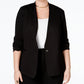 Rachel Roy Women's Trendy Ponte Blazer Black Size 2X