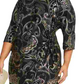 Robbie Bee Women's Plus Foil Print Side Knot Dress Black Size 3X