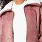 Coffee Shop Women's Faux Fur Collar Faux Leather Jacket Pink Size X-Small