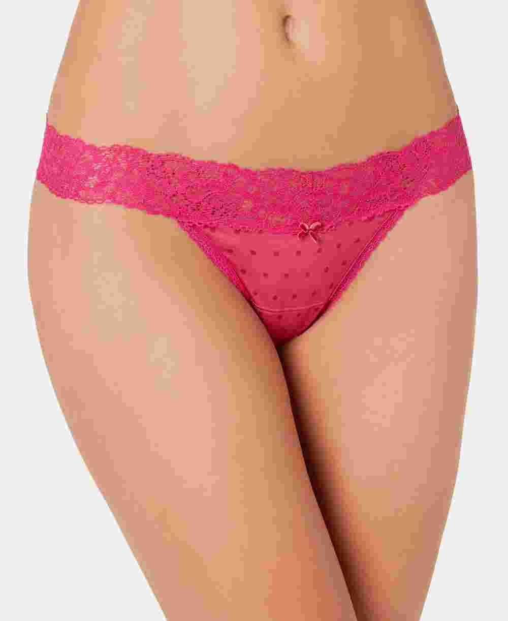 Maidenform Women's Sexy Must Haves Lace Thong Pink Size 6