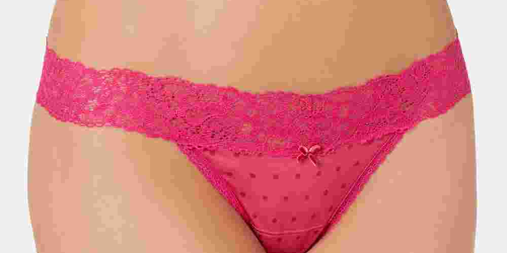 Maidenform Women's Sexy Must Haves Lace Thong Pink Size 6