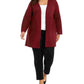 Alfani Women's Plus Metallic Striped Cardigan Red Size 1X