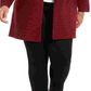 Alfani Women's Plus Metallic Striped Cardigan Red Size 1X