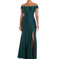 Nightway Women's Sateen Off the Shoulder Gown Green Size 10