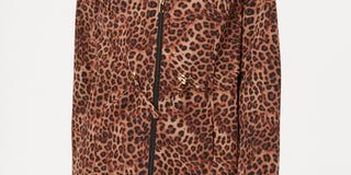 Charter Club Women's Leopard Print ZiPetite Per Print Jacket Brown Size Petite S