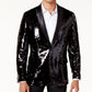 INC International Concepts Men's Slim Fit Reversible Sequined Blazer Black Size X-Large