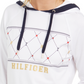 Tommy Hilfiger Women's Sport Argyle Panel Hoodie White Size X-Small