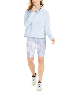 Calvin Klein Women's Performance Quilted Funnel Neck Top Gray Size X-Large