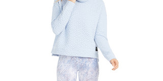 Calvin Klein Women's Performance Quilted Funnel Neck Top Gray Size X-Large