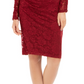 Vince Camuto Women's Dress Sheath Lace Floral 8 Red Size 8