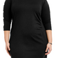 NY Collection Women's Plus Ruched Dress Plus Black Size 2X