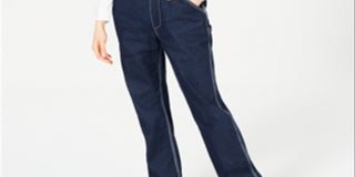 Dickies Girl Junior's Relaxed Leg Denim Overalls Blue Size Small