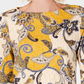 Charter Club Women's Cotton Paisley Print Button Shoulder Top  Gold Size Petite Medium