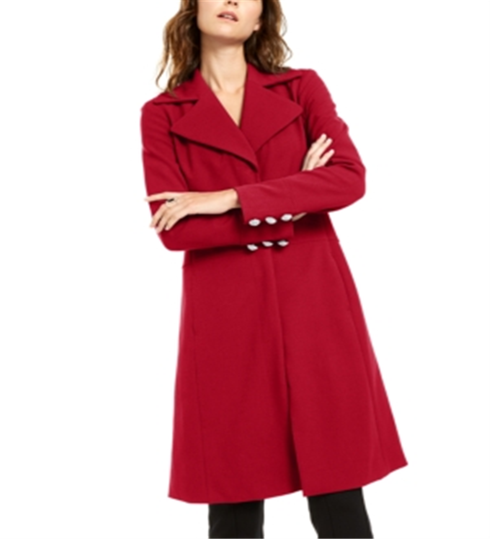 INC International Concepts Women's Seamed Ponte Knit Coat Red Size Medium