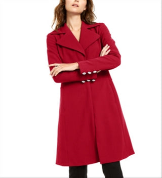 INC International Concepts Women's Seamed Ponte Knit Coat Red Size Medium