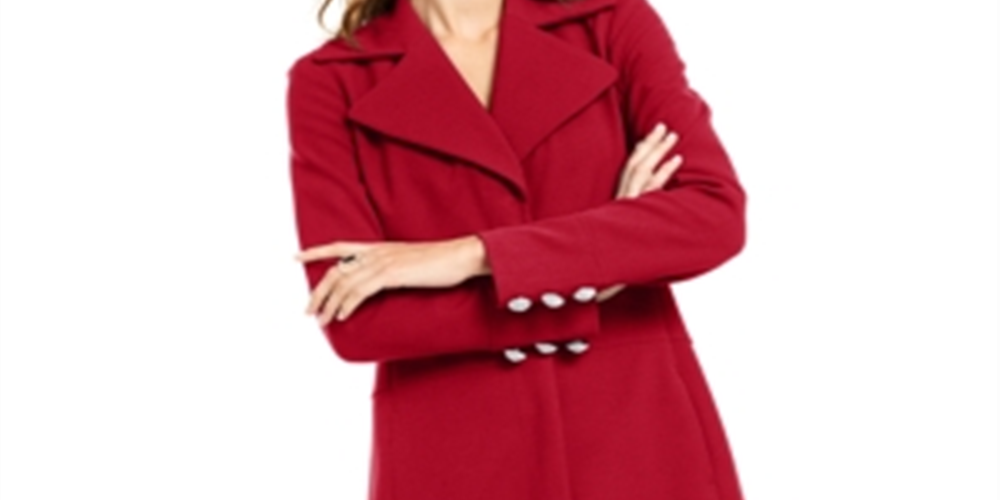 INC International Concepts Women's Seamed Ponte Knit Coat Red Size Medium