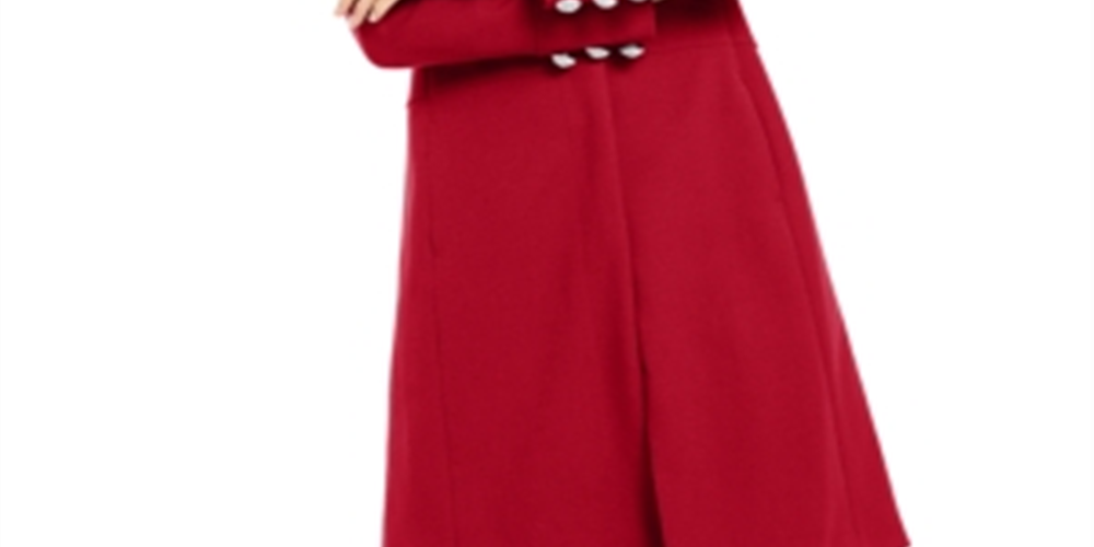 INC International Concepts Women's Seamed Ponte Knit Coat Red Size Medium