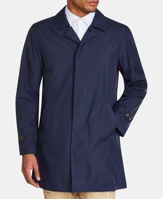 Tallia Men's Slim Fit Solid Packable Trench Coat Blue Size Small