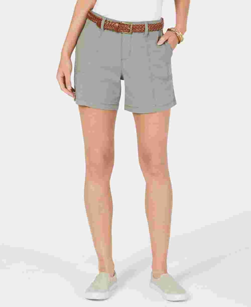 Style & Co Women's Belted Utility Pocket Shorts Green Size 12