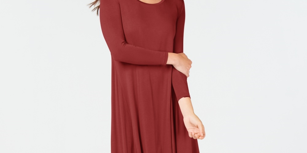 Style & Co Women's Swing Dress Red Size PS