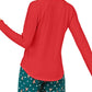 Jenni Women's Ribbed Solid Sleepwear Shirt Red Size X-Small