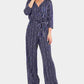 NY Collection Women's Striped Belted Jumpsuit BlueSize Petite Medium