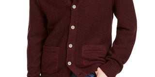 American Rag Men's Links Cardigan Red