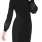Calvin Klein Women's Bling Puff Sleeve Sheath Dress Black Size 2
